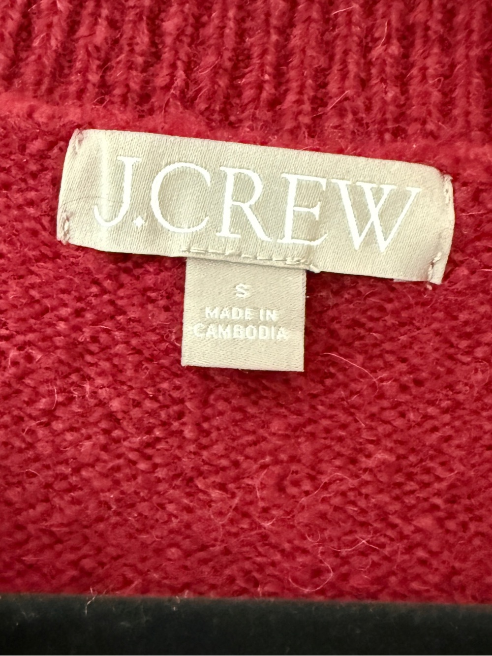 J. Crew Deep Red Cable-Knit Wool Cardigan with Gold Buttons - Size Small - Picture 4 of 5